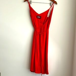 Reformation Red Spaghetti Strap Midi Wrap Dress